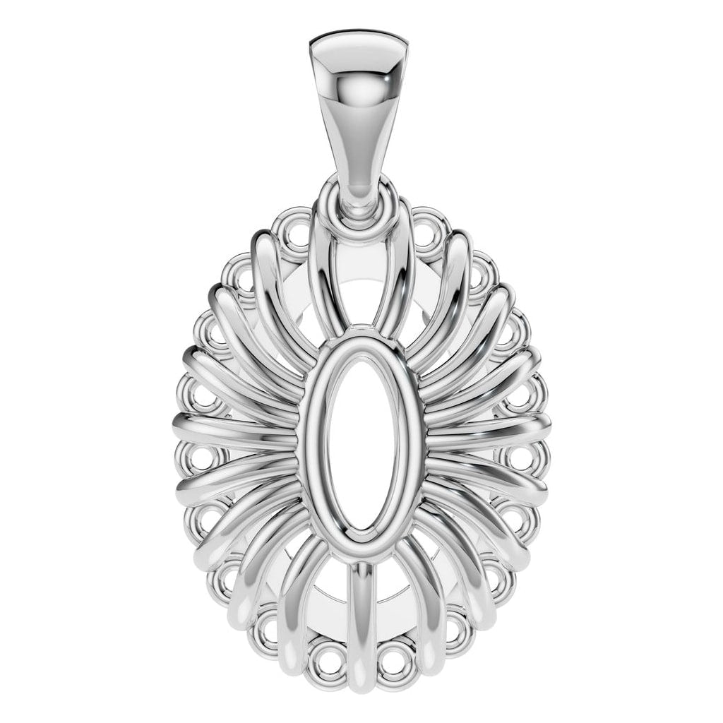 PE-3656 White Gold Pendant UNSET - BACK