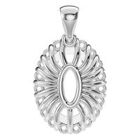 PE-3656 White Gold Pendant UNSET - BACK