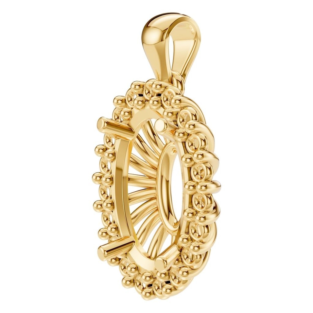 PE-3656 Yellow Gold Pendant UNSET - ANGLE