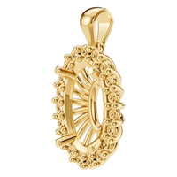 PE-3656 Yellow Gold Pendant UNSET - ANGLE