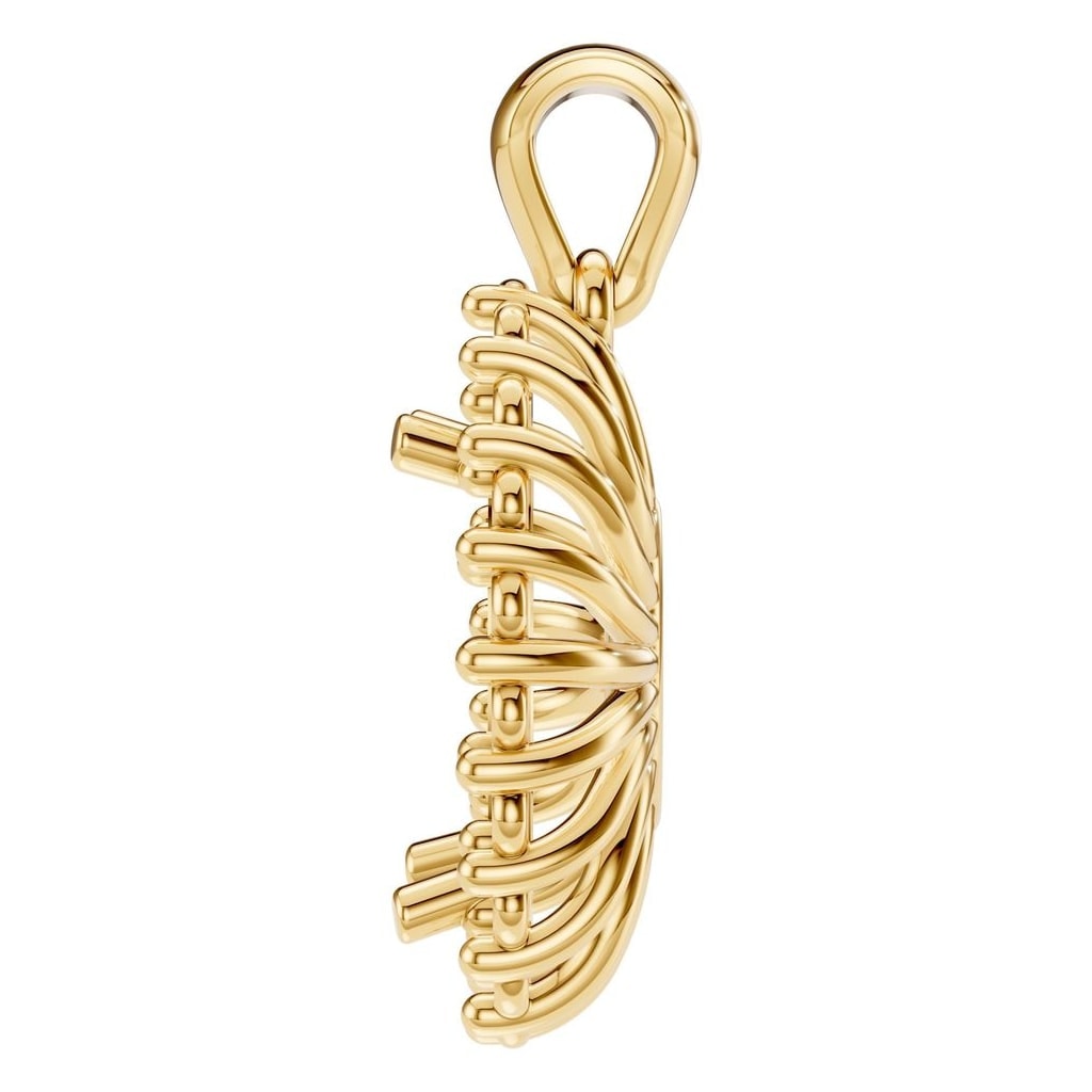 PE-3656 Yellow Gold Pendant UNSET - Side View