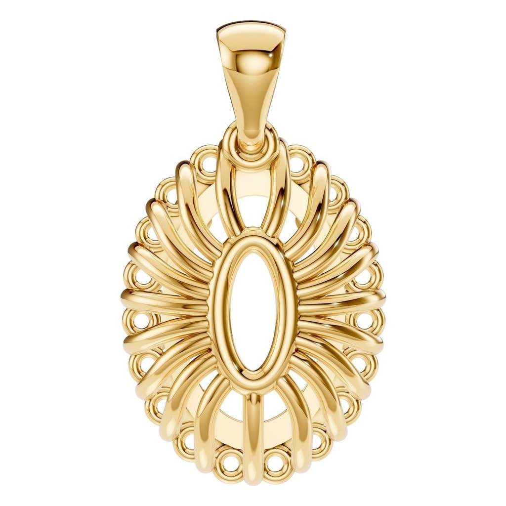 PE-3656 Yellow Gold Pendant UNSET - BACK