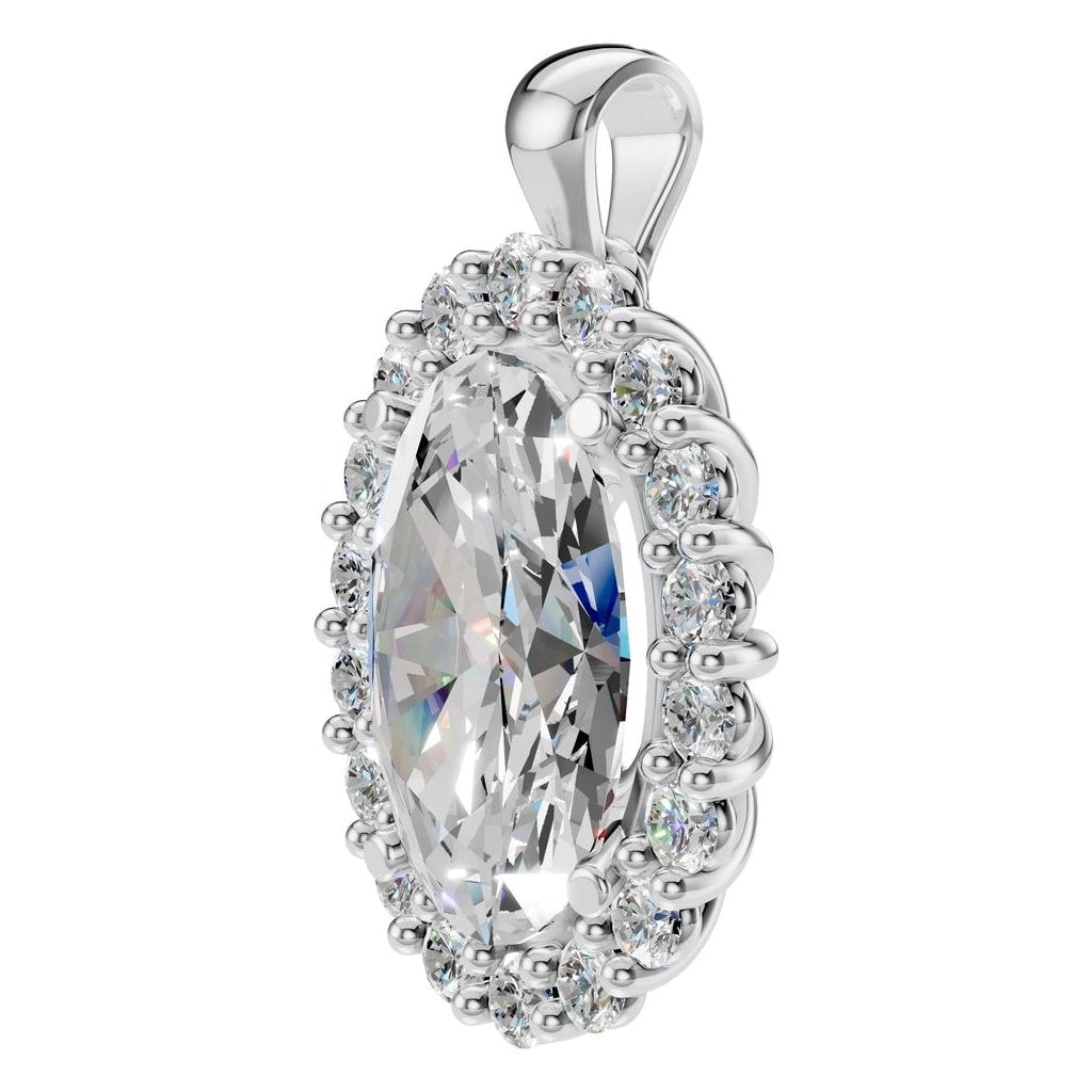 PE-3656 White Gold Pendant SET - ANGLE