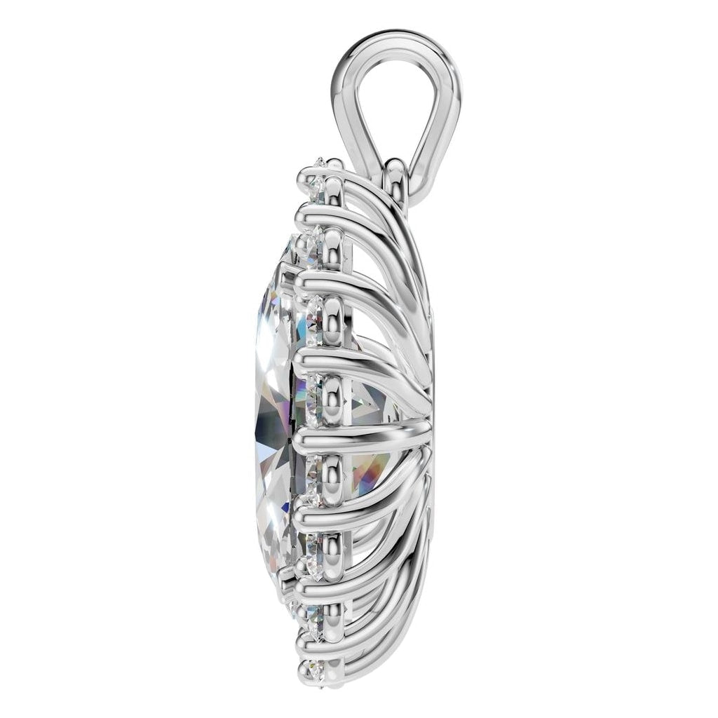 PE-3656 White Gold Pendant SET - Side View