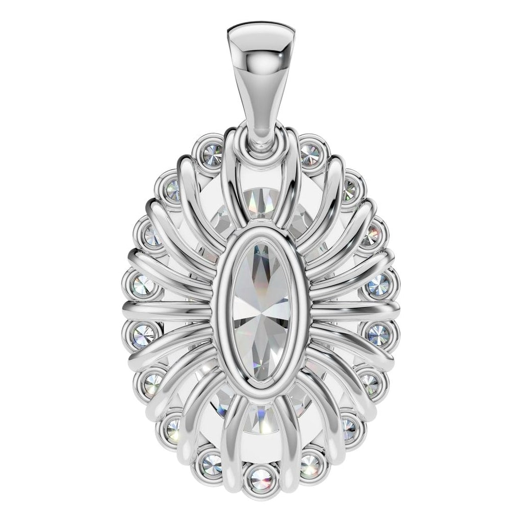PE-3656 White Gold Pendant SET - BACK