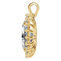 PE-3656 Yellow Gold Pendant SET - Side View