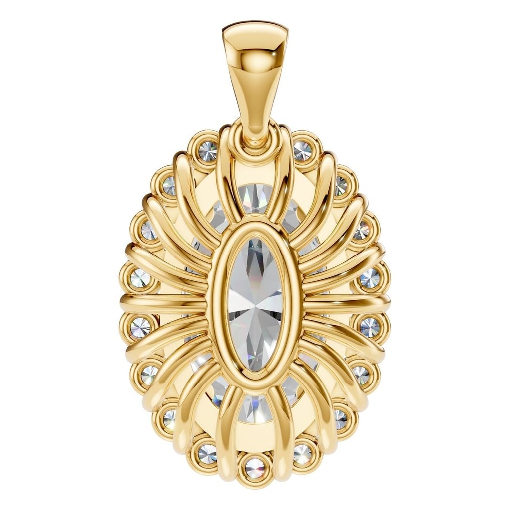 PE-3656 Yellow Gold Pendant SET - BACK