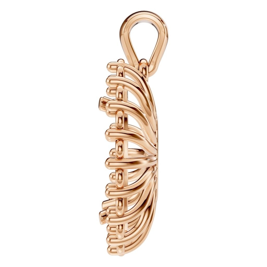 PE-3656 Rose Gold Pendant UNSET - Side View