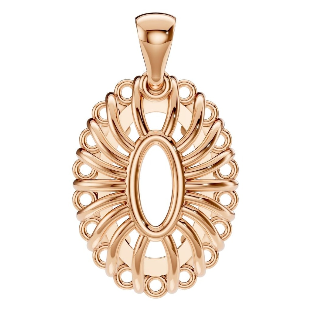 PE-3656 Rose Gold Pendant UNSET - BACK