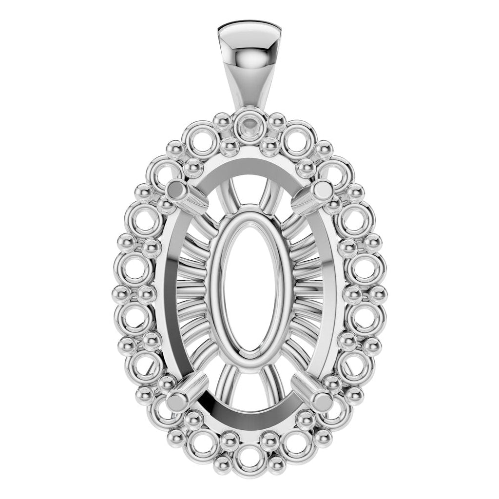 PE-3656 White Gold Pendant UNSET - Main View