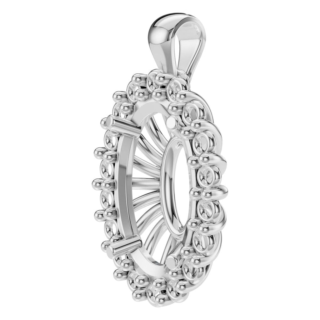 PE-3656 White Gold Pendant UNSET - ANGLE