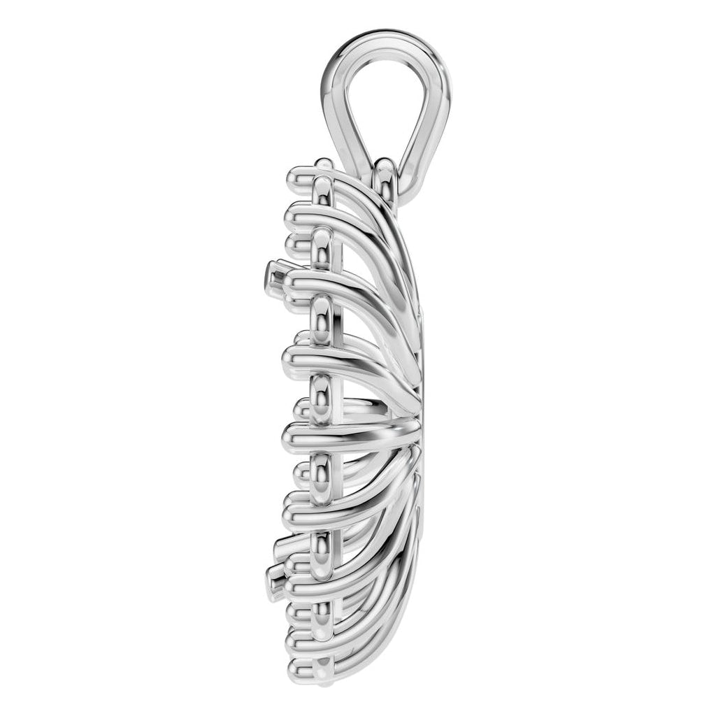 PE-3656 White Gold Pendant UNSET - Side View