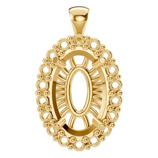 PE-3656 Yellow Gold Pendant UNSET - Main View