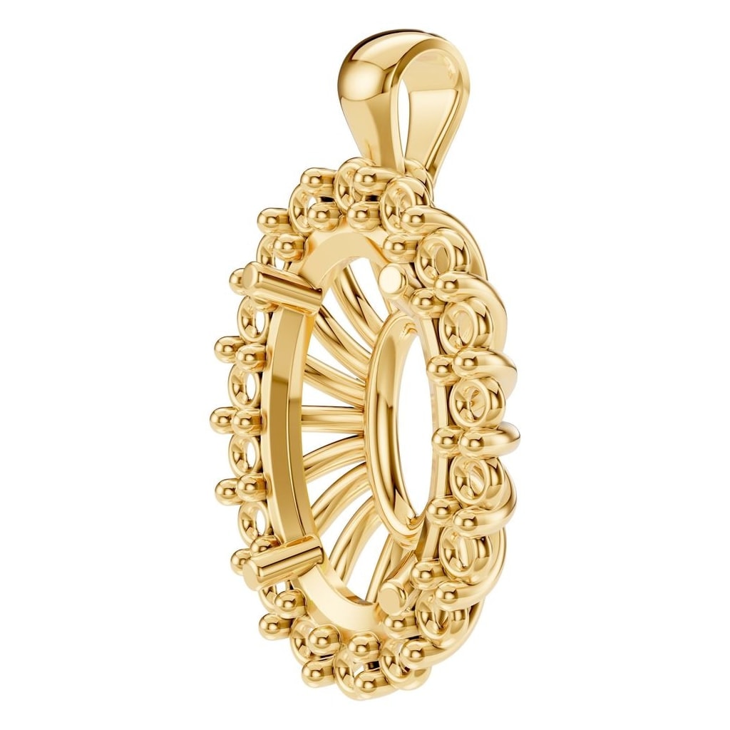 PE-3656 Yellow Gold Pendant UNSET - ANGLE