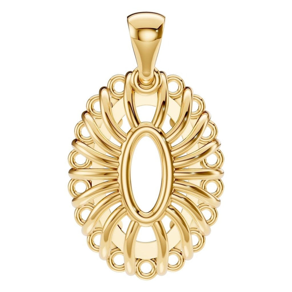 PE-3656 Yellow Gold Pendant UNSET - BACK