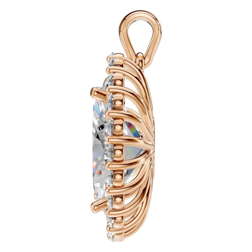 PE-3656 Rose Gold Pendant SET - Side View