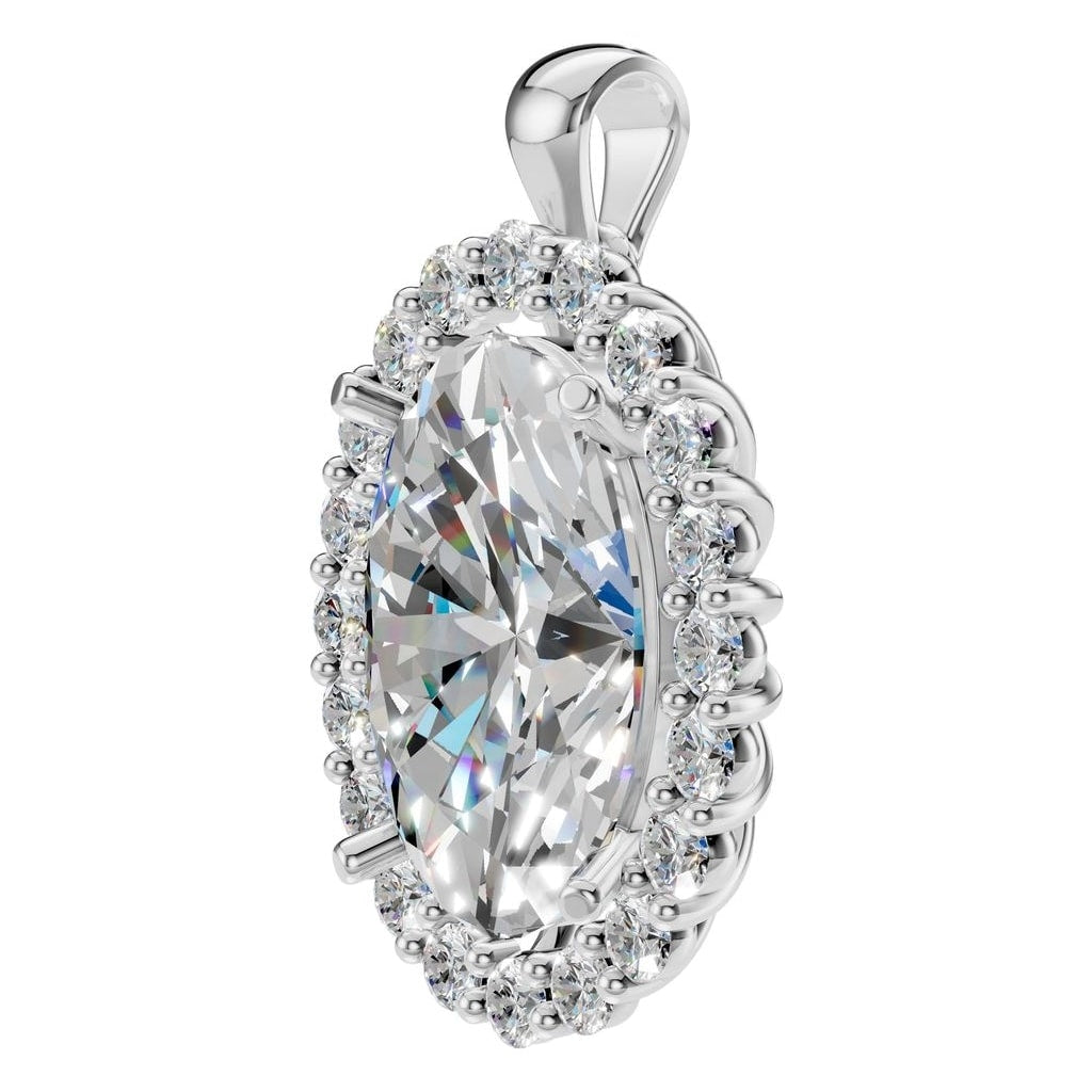 PE-3656 White Gold Pendant SET - ANGLE
