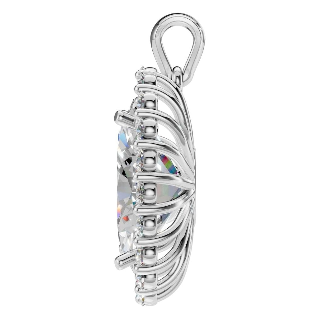 PE-3656 White Gold Pendant SET - Side View