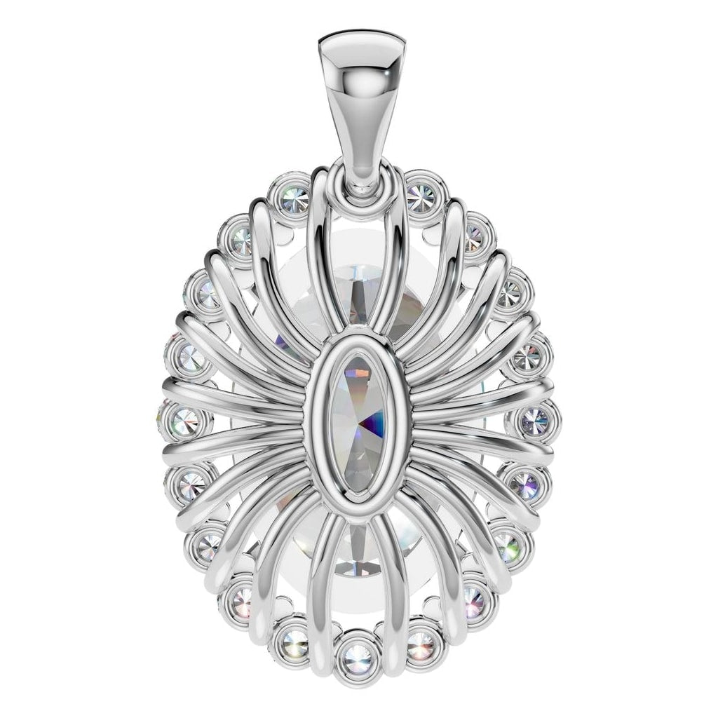 PE-3656 White Gold Pendant SET - BACK