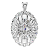 PE-3656 White Gold Pendant SET - BACK