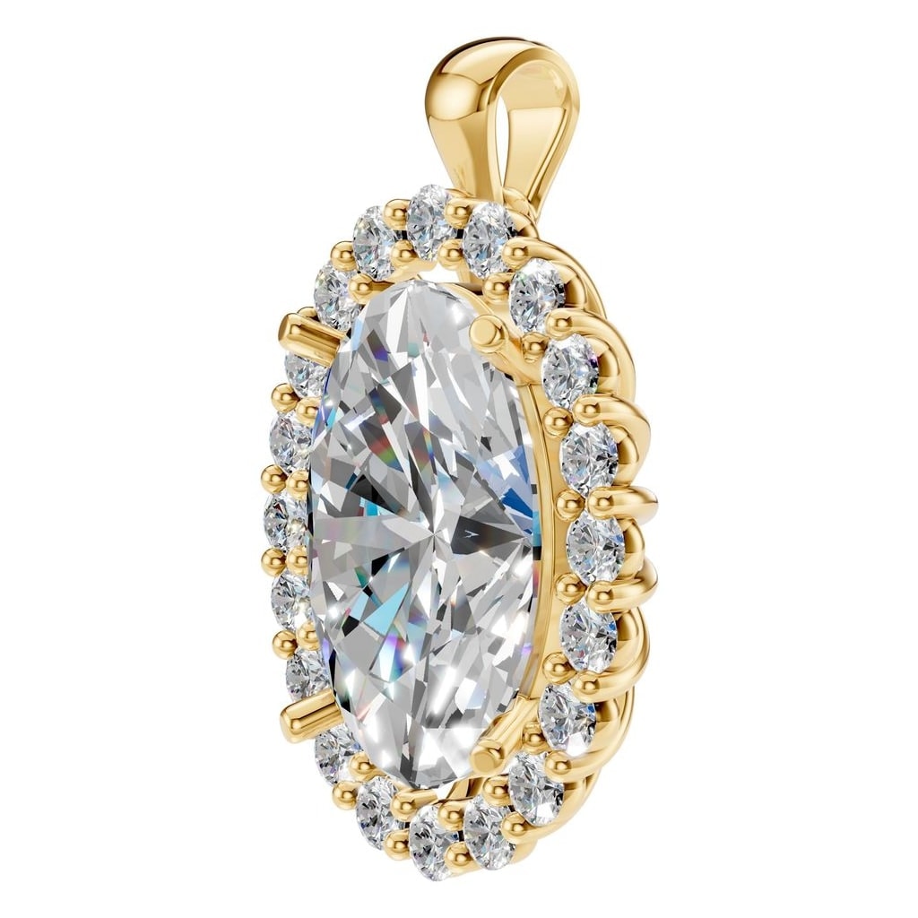 PE-3656 Yellow Gold Pendant SET - ANGLE