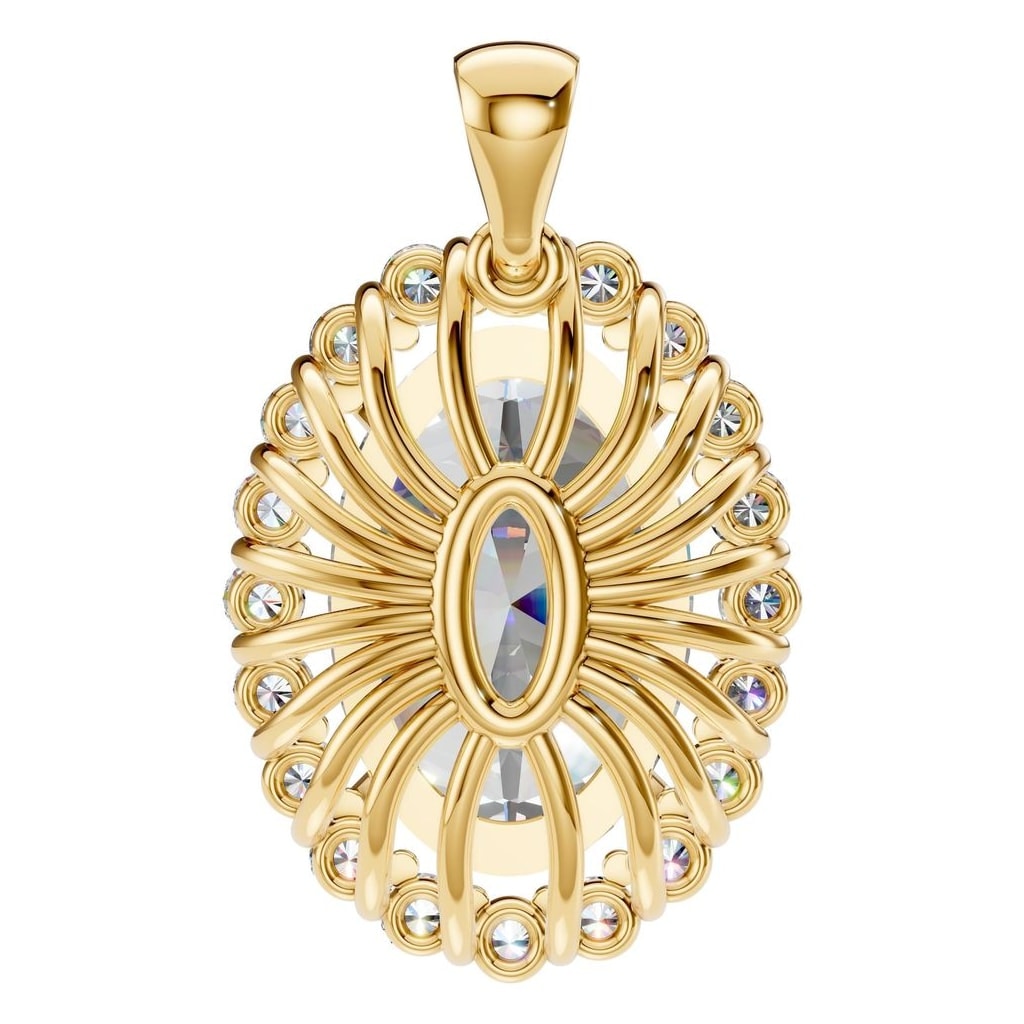 PE-3656 Yellow Gold Pendant SET - BACK