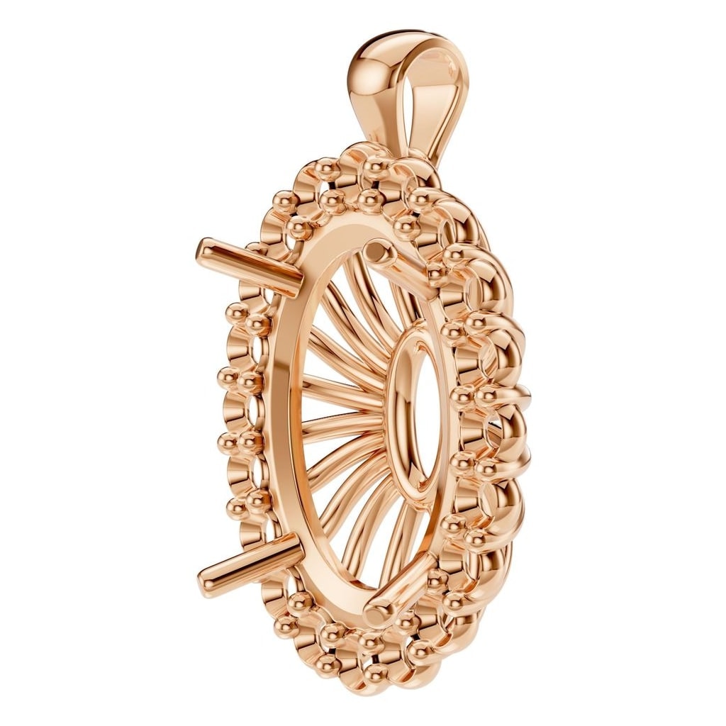 PE-3656 Rose Gold Pendant UNSET - ANGLE