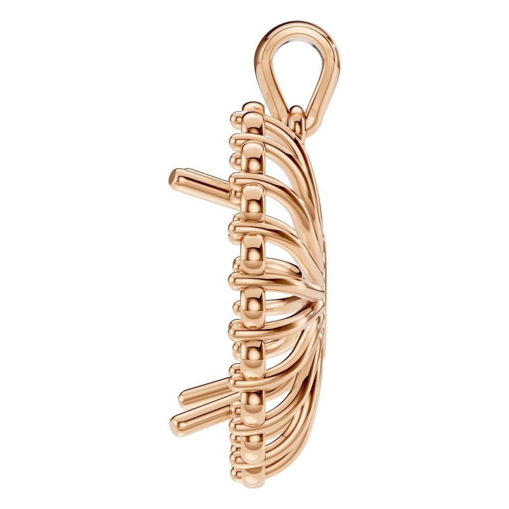PE-3656 Rose Gold Pendant UNSET - Side View