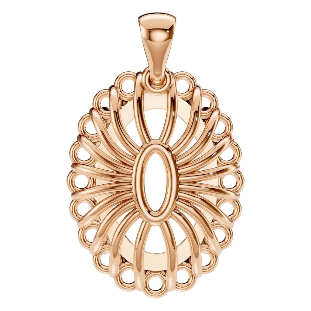 PE-3656 Rose Gold Pendant UNSET - BACK