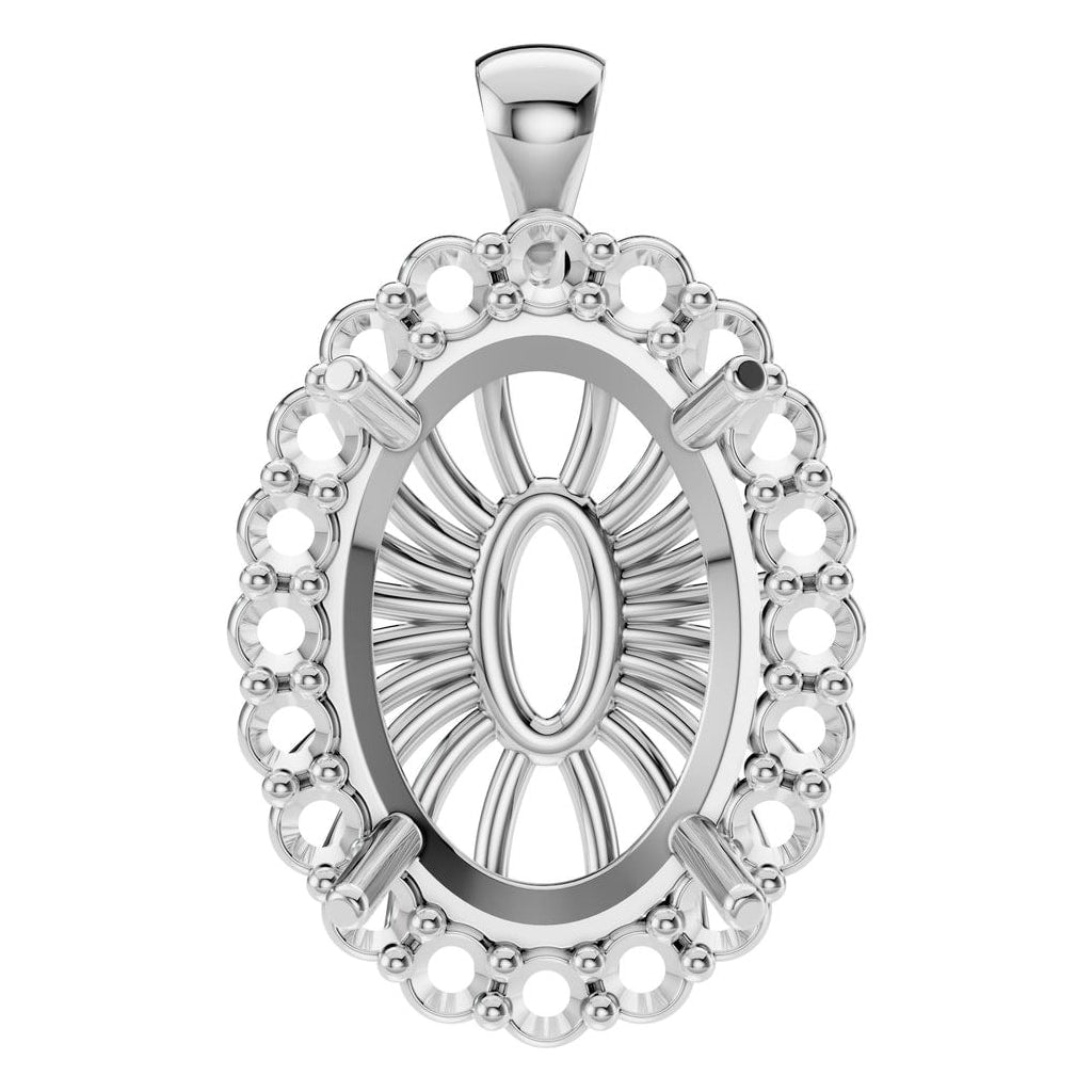 PE-3656 White Gold Pendant UNSET - Main View
