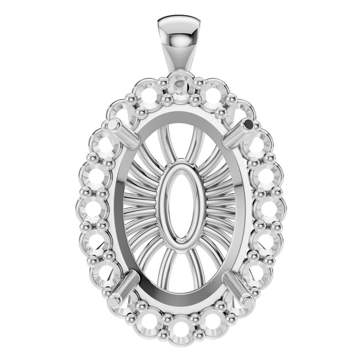Halo Pendant Mounting - Oval 12x8mm