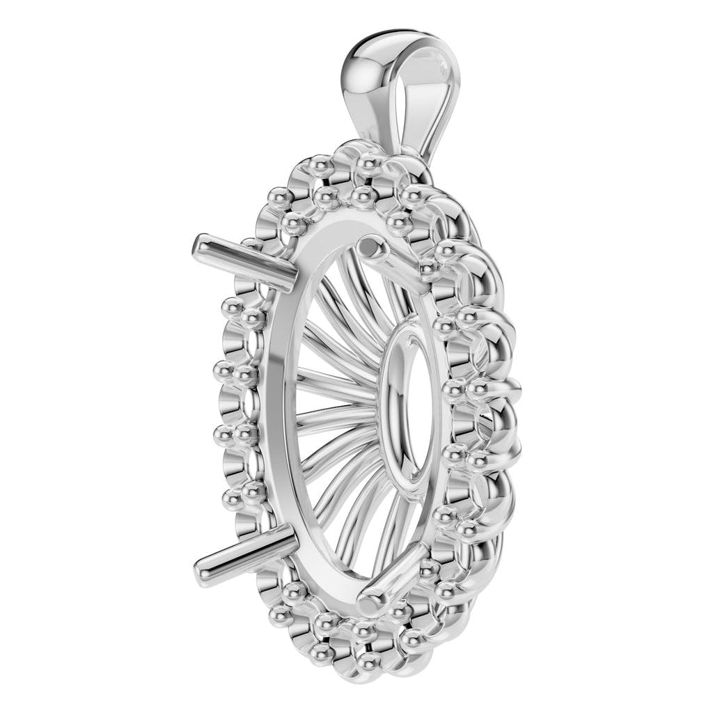 PE-3656 White Gold Pendant UNSET - ANGLE