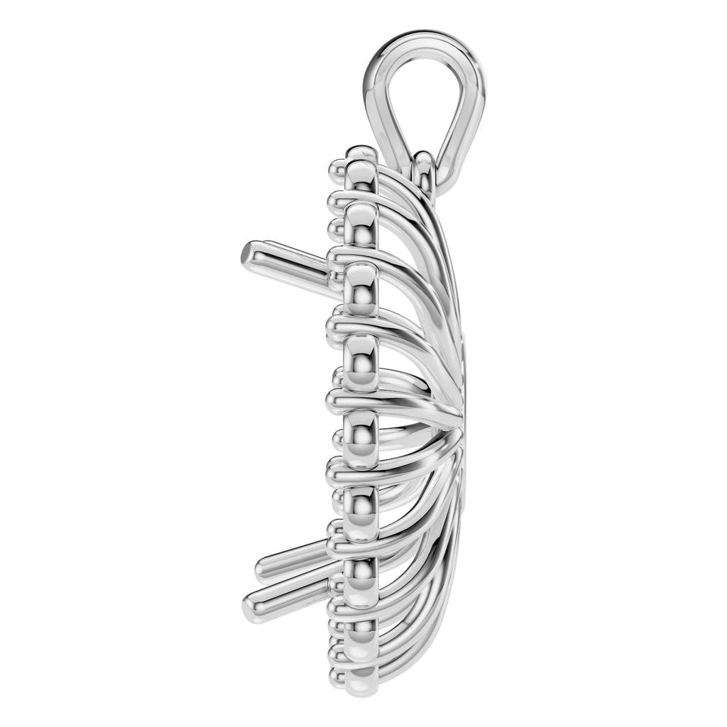 PE-3656 White Gold Pendant UNSET - Side View