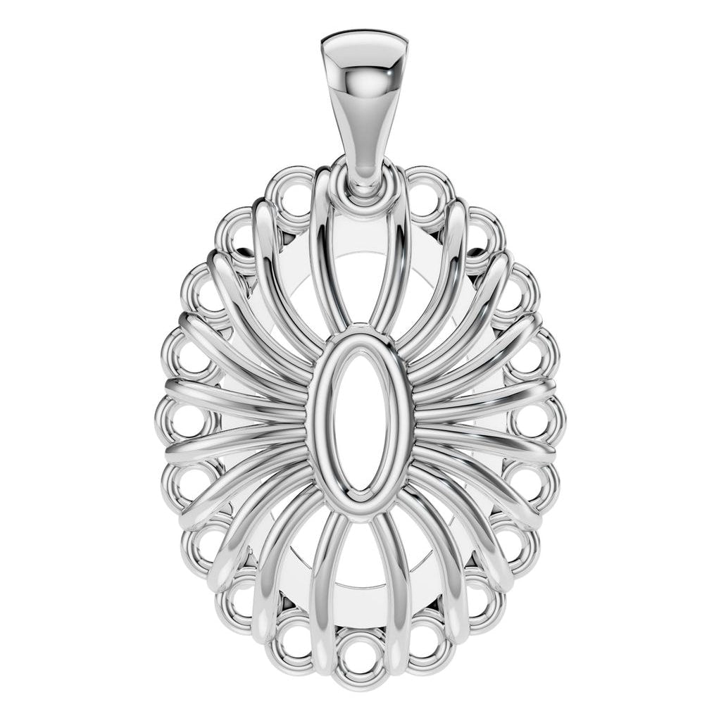 PE-3656 White Gold Pendant UNSET - BACK