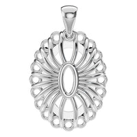 PE-3656 White Gold Pendant UNSET - BACK