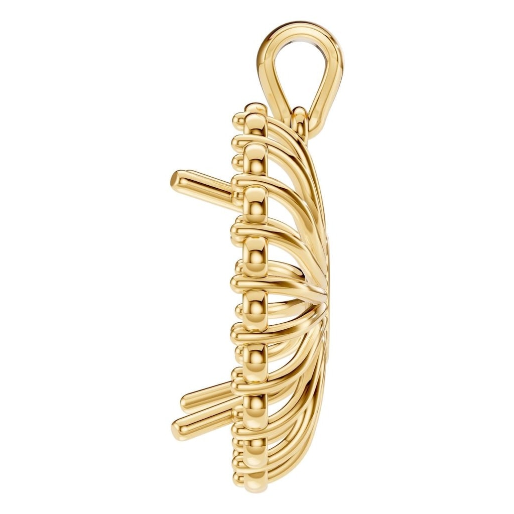 PE-3656 Yellow Gold Pendant UNSET - Side View