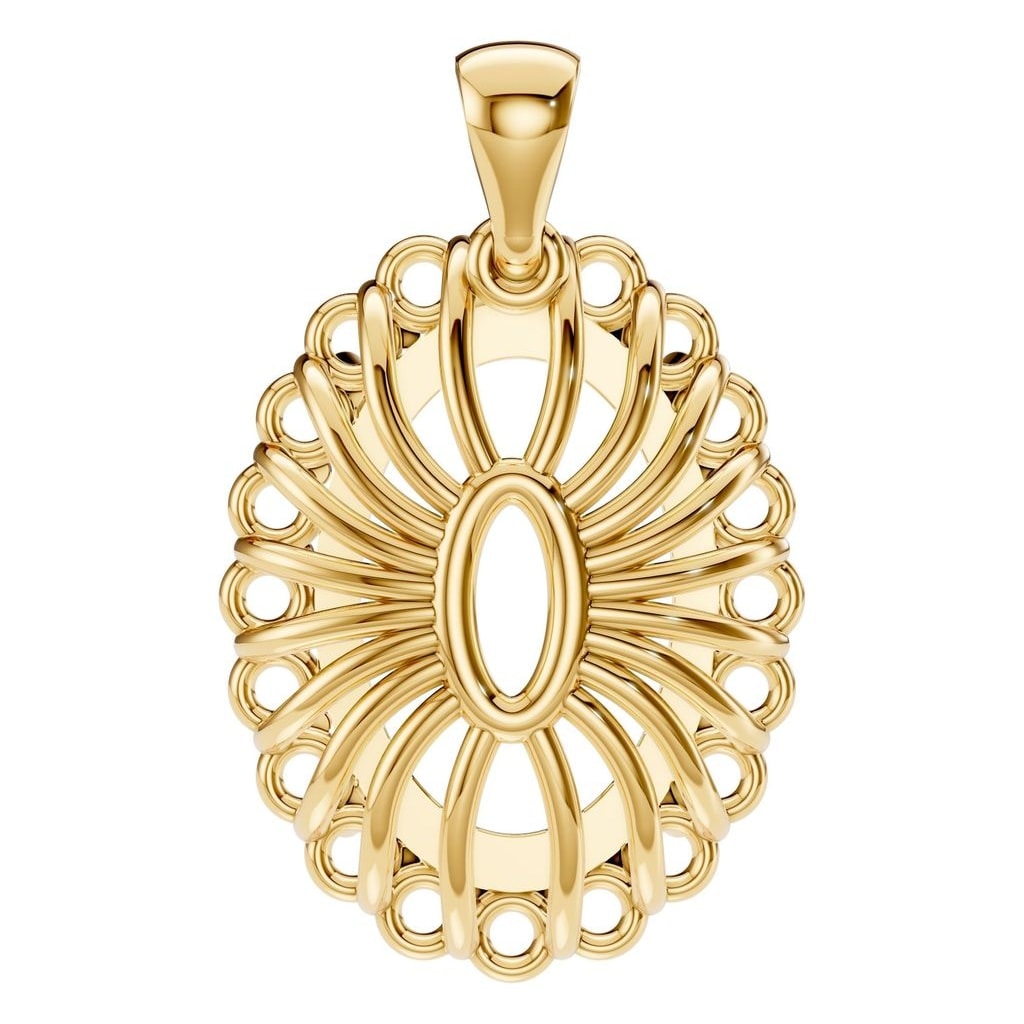 PE-3656 Yellow Gold Pendant UNSET - BACK