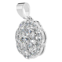 PE-3784 White Gold Pendant SET - ANGLE