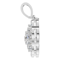 PE-3784 White Gold Pendant SET - Side View