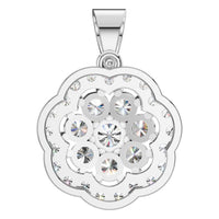 PE-3784 White Gold Pendant SET - BACK