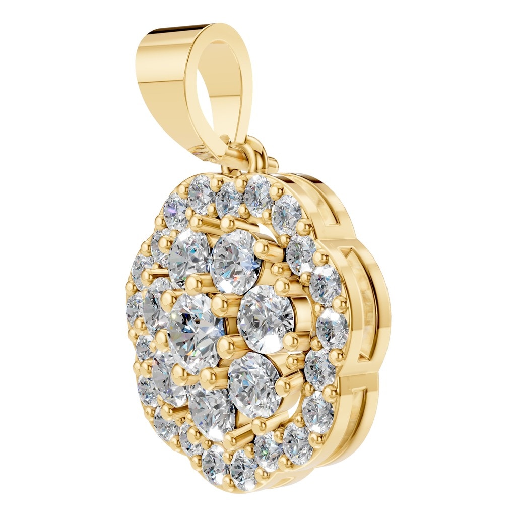 PE-3784 Yellow Gold Pendant SET - ANGLE