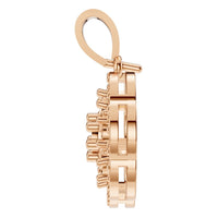 PE-3784 Rose Gold Pendant UNSET - Side View
