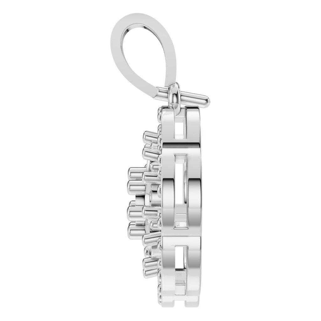 PE-3784 White Gold Pendant UNSET - Side View