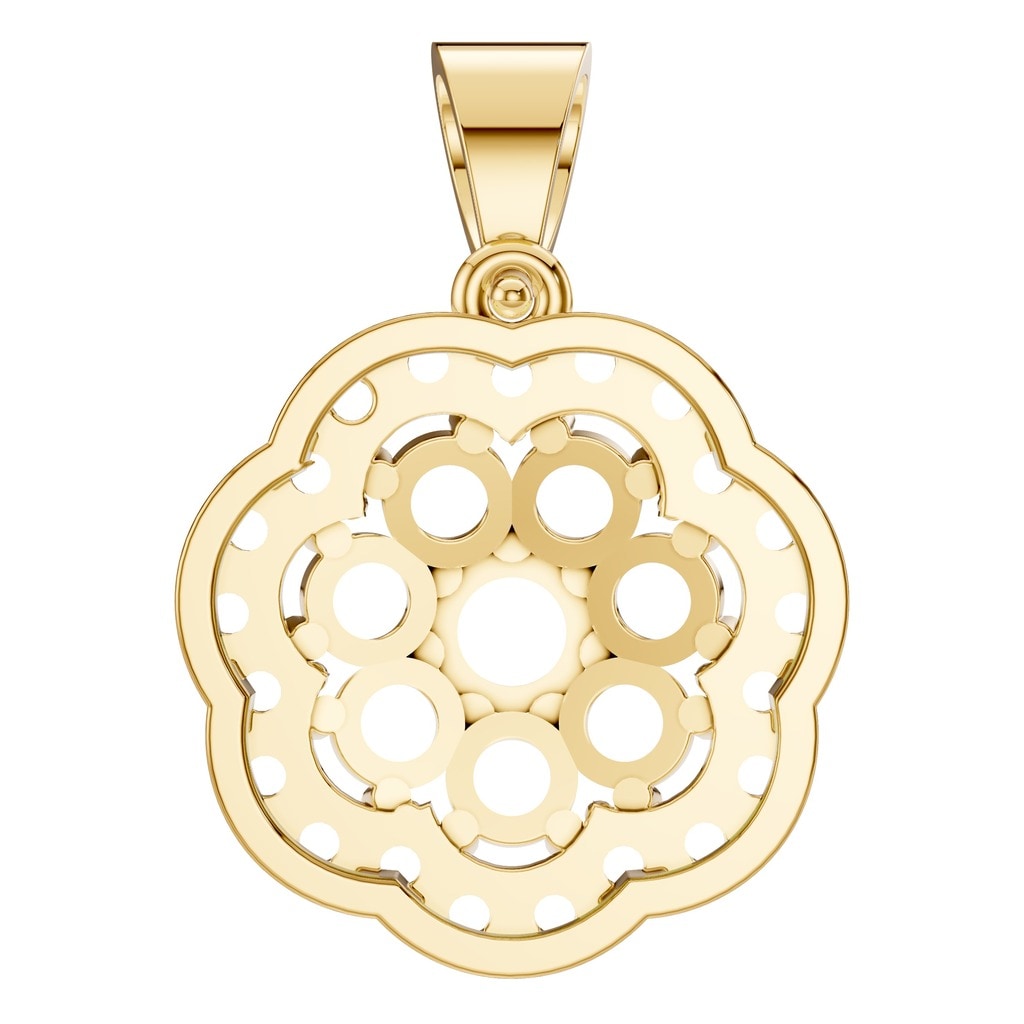 PE-3784 Yellow Gold Pendant UNSET - BACK