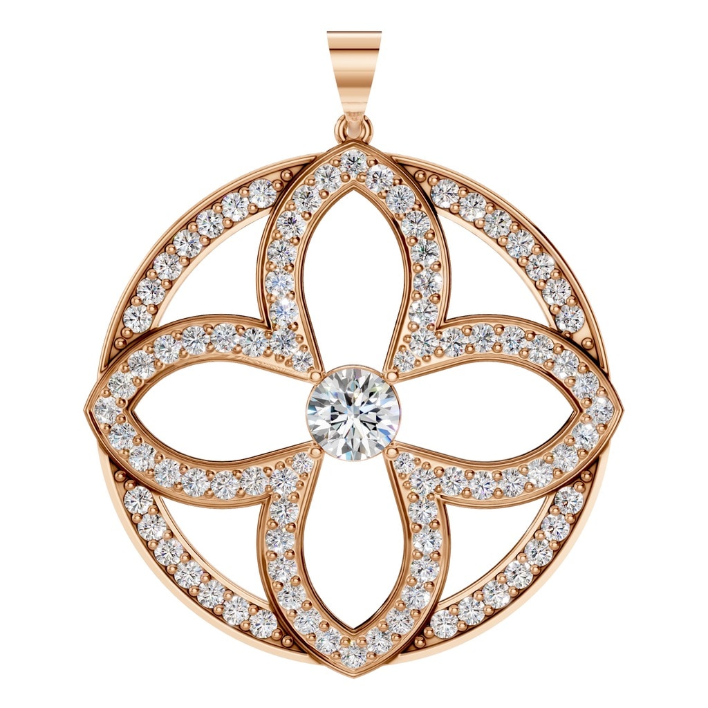 PE-4098 Rose Gold Pendant SET - Main View