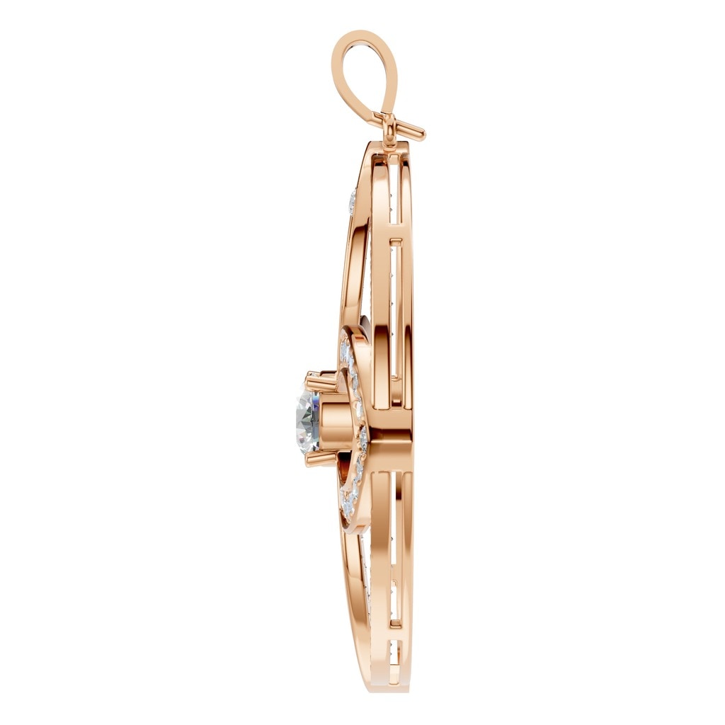 PE-4098 Rose Gold Pendant SET - Side View