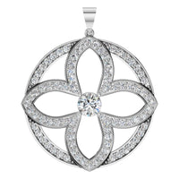 PE-4098 White Gold Pendant SET - Main View