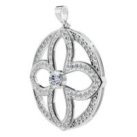 PE-4098 White Gold Pendant SET - ANGLE