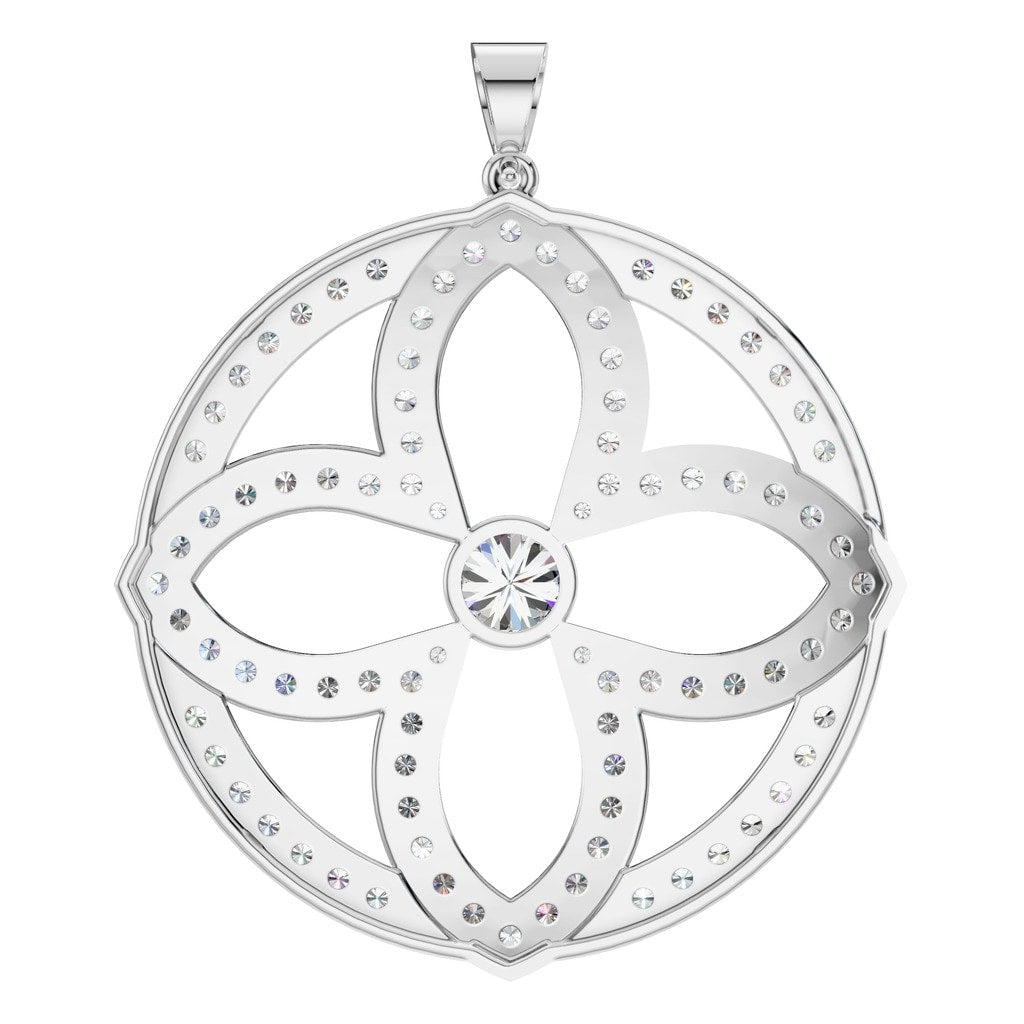 PE-4098 White Gold Pendant SET - BACK