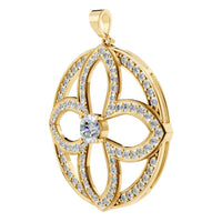 PE-4098 Yellow Gold Pendant SET - ANGLE